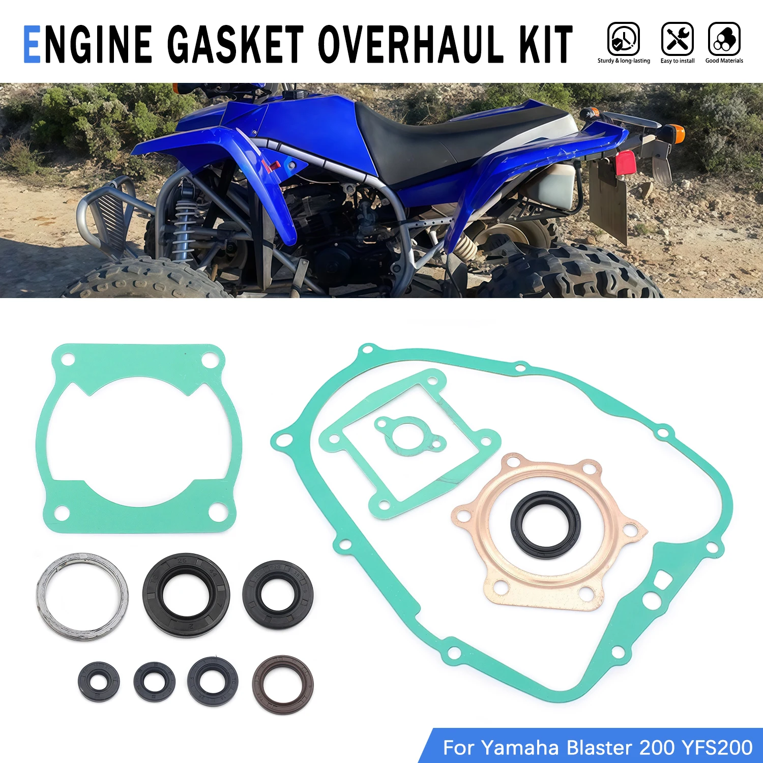 For Yamaha Blaster 200 YFS200 1988-2006 Motorcycle Accessories Engine Head Complete Gasket Kit with Oil Seals Top Bottom End Set
For Yamaha Blaster 200 YFS200 1988-2006 Motorcycle Accessories Engine Head Complete Gasket Kit with Oil Seals Top Bottom End Set