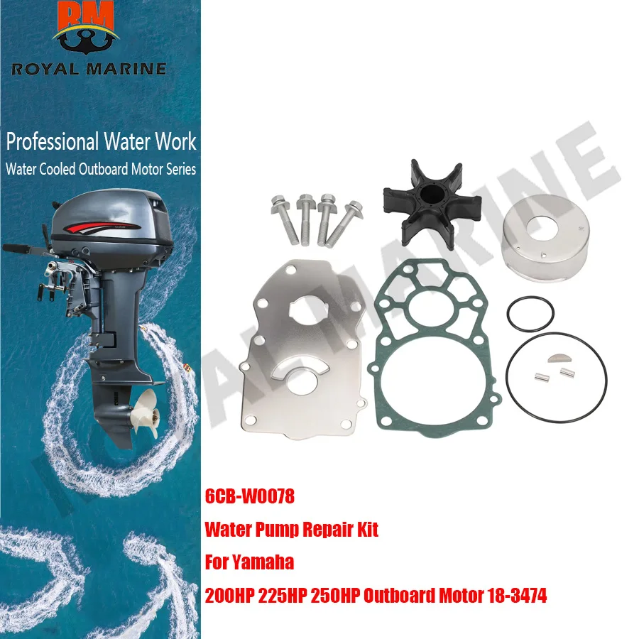 6CB-W0078 Water Pump Repair Kit For Yamaha 200HP 225HP 250HP Outboard Motor 18-3474 6CB-W0078-00 Boat Engine Accessories
6CB-W0078 Water Pump Repair Kit For Yamaha 200HP 225HP 250HP Outboard Motor 18-3474 6CB-W0078-00 Boat Engine Accessories