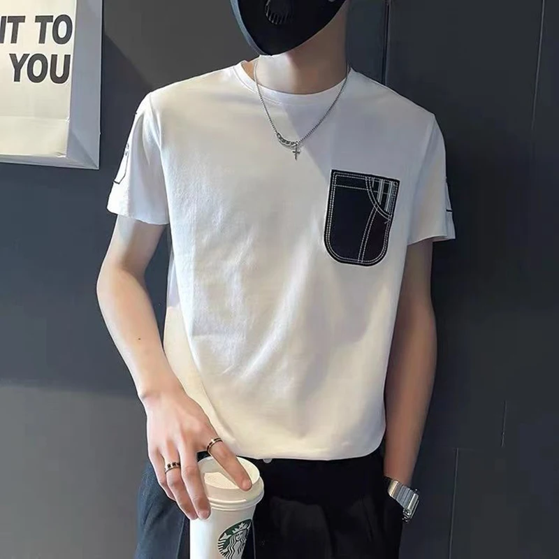 Spliced Hit Color Short Sleeve O Neck Men Sweatshirts Summer Street Fashion Black White All-match Hip Hop 2xl Oversized T Shirts
Spliced Hit Color Short Sleeve O Neck Men Sweatshirts Summer Street Fashion Black White All-match Hip Hop 2xl Oversized T Shirts