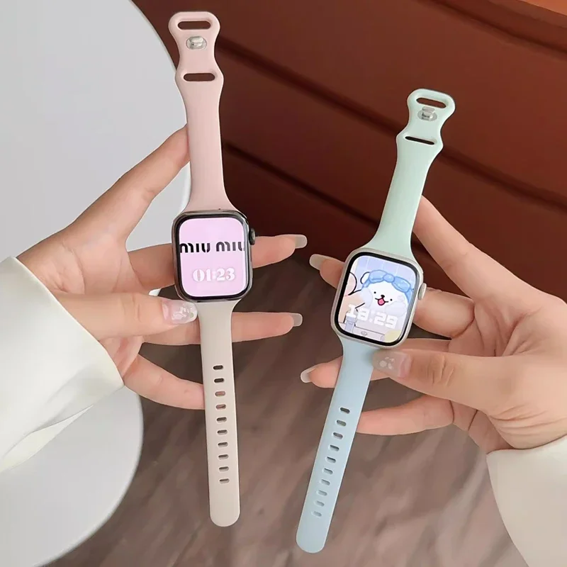 Slim Silicone Strap For Apple Watch Band 44mm 45mm 40mm 41mm 42-38mm sport bracelet iwatch series 8 7 se 3 4 5 6 9 ultra 2 49mm
Slim Silicone Strap For Apple Watch Band 44mm 45mm 40mm 41mm 42-38mm sport bracelet iwatch series 8 7 se 3 4 5 6 9 ultra 2 49mm
