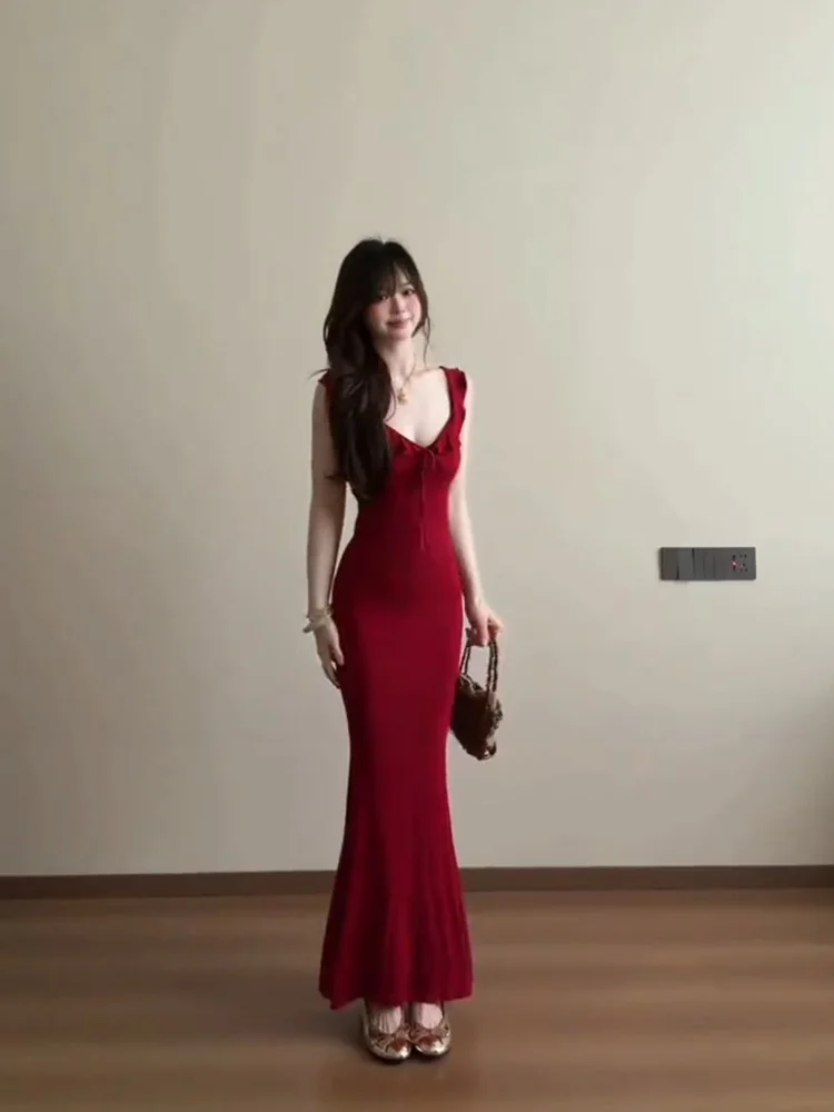 Stazf7 Retro Red Strapless V-neck Slimming Holiday Dress Women's Summer City Commuting Date Workwear Casual Long Skirt
Stazf7 Retro Red Strapless V-neck Slimming Holiday Dress Women's Summer City Commuting Date Workwear Casual Long Skirt