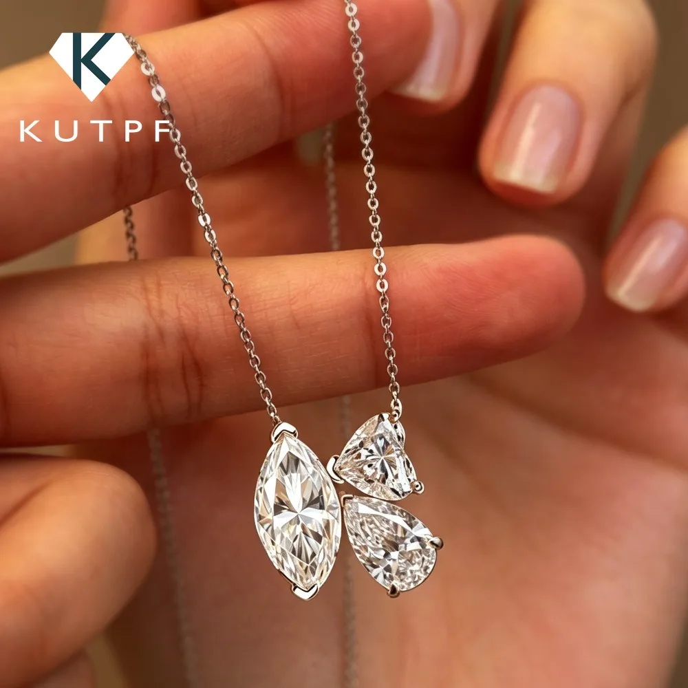 3-Stone Full Moissanite Pendant Necklace with Certificate 3cttw Marquise/Heart/Pear Cut Diamond Neck Chain For Women S925 Silver
3-Stone Full Moissanite Pendant Necklace with Certificate 3cttw Marquise/Heart/Pear Cut Diamond Neck Chain For Women S925 Silver