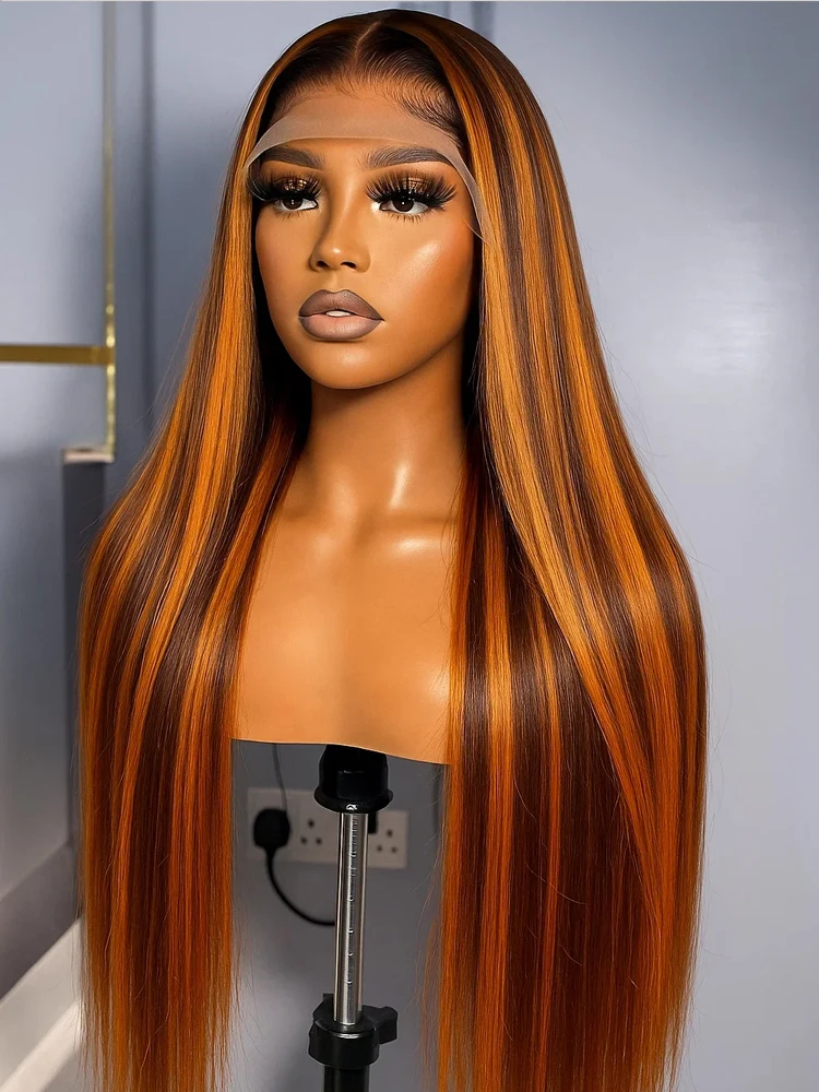 Ginger Brown Bone Straight 13X4 HD Lace Front Wigs Pre Cut 5X5 Lace Highlight Closure 4/350 Colored Human Hair Wigs For Women
Ginger Brown Bone Straight 13X4 HD Lace Front Wigs Pre Cut 5X5 Lace Highlight Closure 4/350 Colored Human Hair Wigs For Women