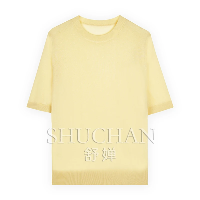 Новый вязаный свитер с круглым вырезом Acid + Lyocell и короткими рукавами, женская футболка 54B3, тонкий летний топ с короткими рукавами
Новый вязаный свитер с круглым вырезом Acid + Lyocell и короткими рукавами, женская футболка 54B3, тонкий летний топ с короткими рукавами