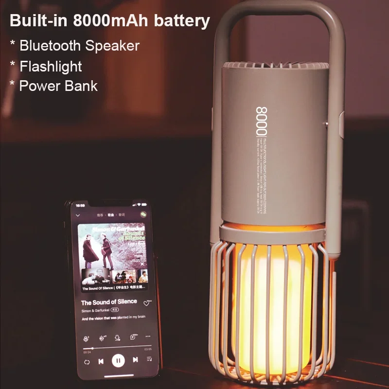 Outdoor Portable Camping Lantern Bluetooth Speaker Rechargeable Strong Light Flashlight 8000mAh Power Bank Hifi Music Player
Outdoor Portable Camping Lantern Bluetooth Speaker Rechargeable Strong Light Flashlight 8000mAh Power Bank Hifi Music Player
