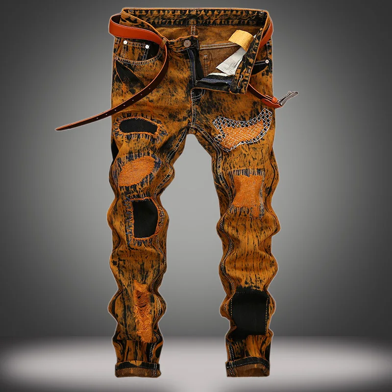 Retro Men's Jeans Straight Leg Torn Denim Pants Casual Comfortable Cotton Blend mid Waist Zipper Fly 3D Effect Dyeing
Retro Men's Jeans Straight Leg Torn Denim Pants Casual Comfortable Cotton Blend mid Waist Zipper Fly 3D Effect Dyeing