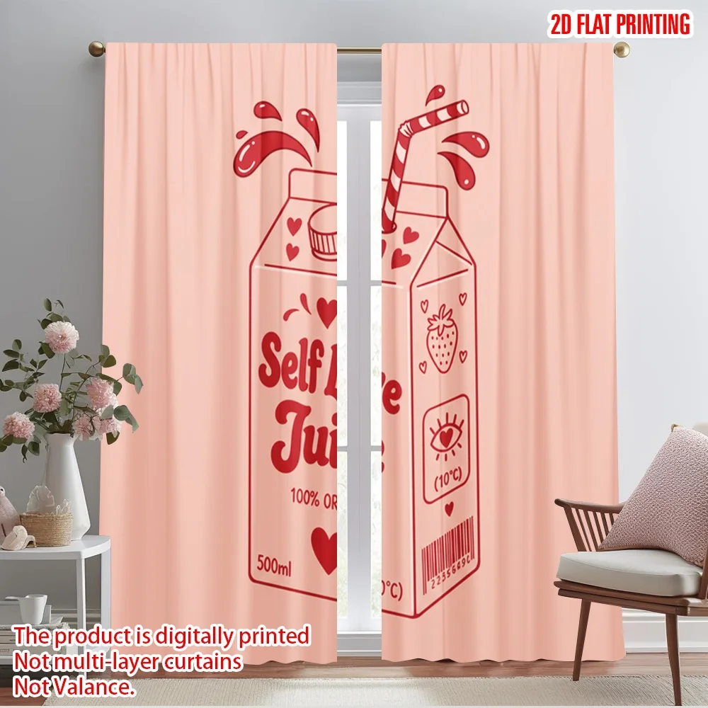 2pcs 2D flat printing Curtain Self Love Juice Strawberry Polyester Without Electricity All Season Party & Holiday Decor Perfect
2pcs 2D flat printing Curtain Self Love Juice Strawberry Polyester Without Electricity All Season Party & Holiday Decor Perfect