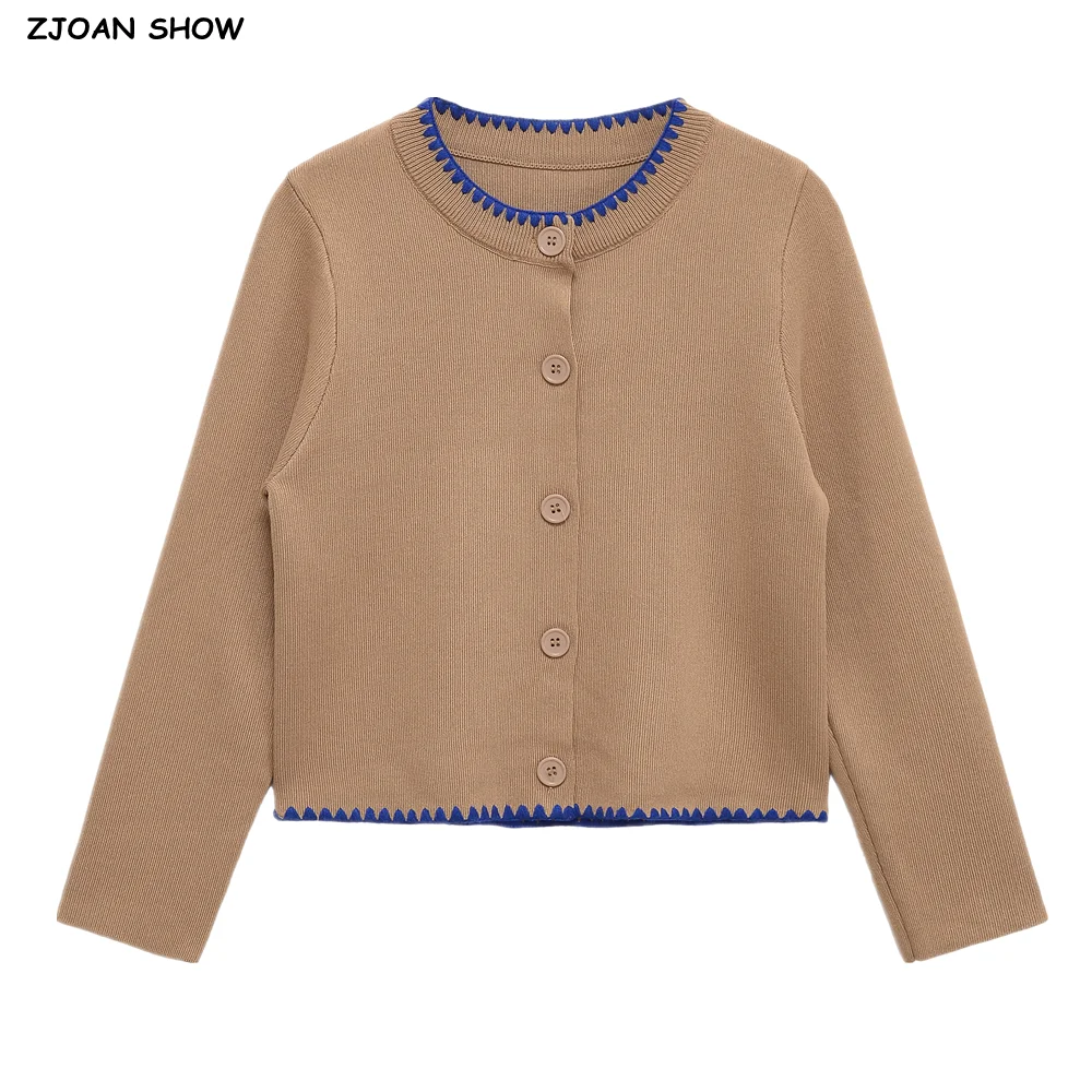 2025 Autumn CHIC Women Binding O Neck Button-through Front Short Cardigan Retro Knitted Sweater Long sleeve Slim Jumper
2025 Autumn CHIC Women Binding O Neck Button-through Front Short Cardigan Retro Knitted Sweater Long sleeve Slim Jumper