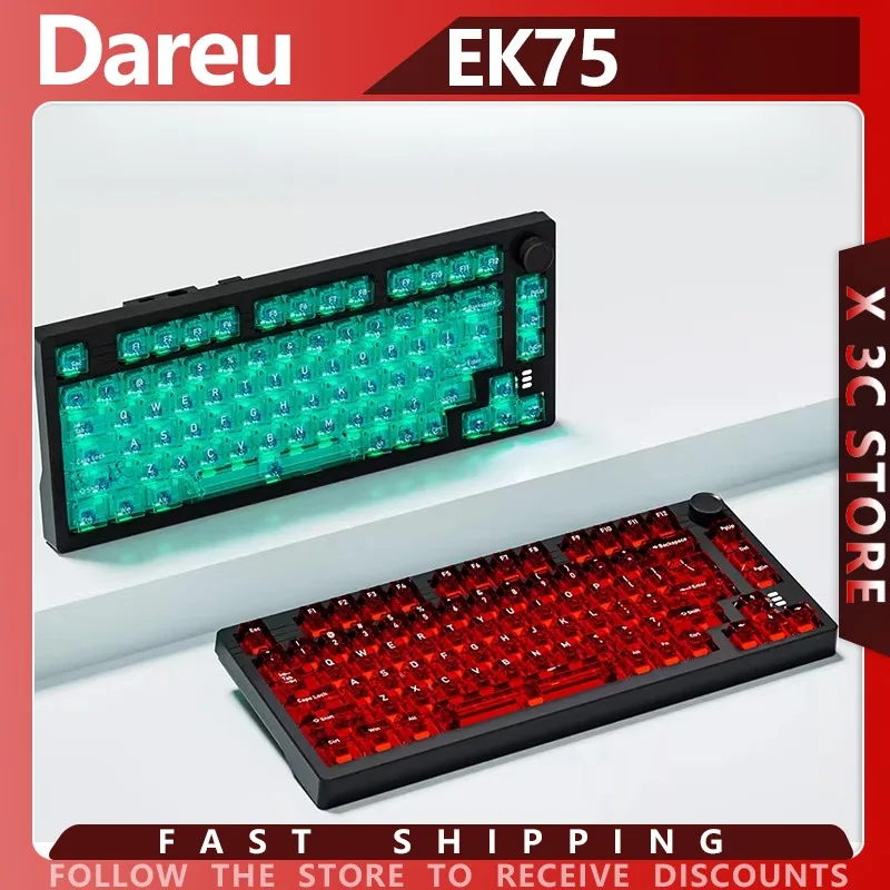 Dareu EK75 3Mode Mechanical Keyboard Transparent Keycaps Full Key Hot Swappable 75% Multimedia Button Gaming Keyboard Accessory
Dareu EK75 3Mode Mechanical Keyboard Transparent Keycaps Full Key Hot Swappable 75% Multimedia Button Gaming Keyboard Accessory