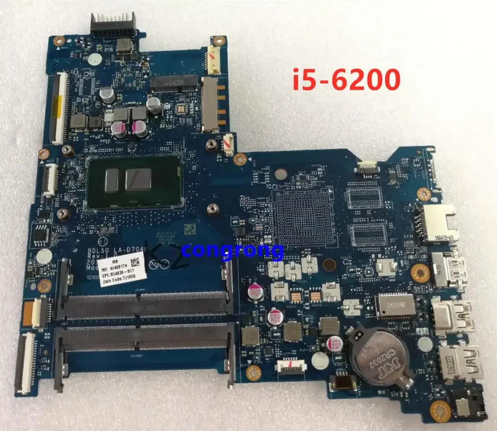 Для HP 15-AY 15-AC 250 G5 BDL50 LA-D704P материнская плата ноутбука CPU I5 6200U DDR4 100% тест в порядке
Для HP 15-AY 15-AC 250 G5 BDL50 LA-D704P материнская плата ноутбука CPU I5 6200U DDR4 100% тест в порядке