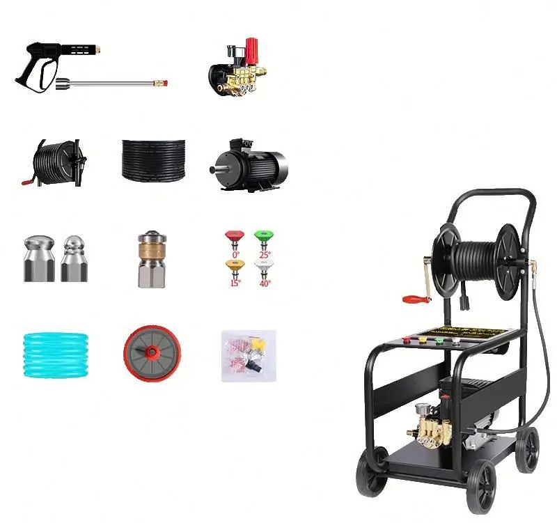High power electric pipe dredging cleaner, high pressure pipe cleaner 220V 100kg for community and factory properties
High power electric pipe dredging cleaner, high pressure pipe cleaner 220V 100kg for community and factory properties