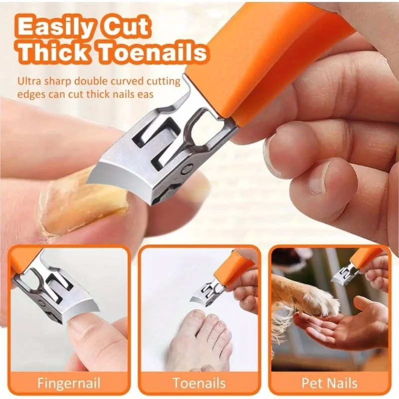 Wide Jaw Opening Anti-Splash Slanted Nail Clippers for Thick&Ingrown Nails Stainless Steel Sharp Household Nail Cutters
Wide Jaw Opening Anti-Splash Slanted Nail Clippers for Thick&Ingrown Nails Stainless Steel Sharp Household Nail Cutters