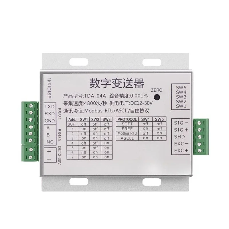 TDA04A Digital Analog Weight Transmitter RS485 Communication Pressure Signal Amplifier 10v4-20
TDA04A Digital Analog Weight Transmitter RS485 Communication Pressure Signal Amplifier 10v4-20