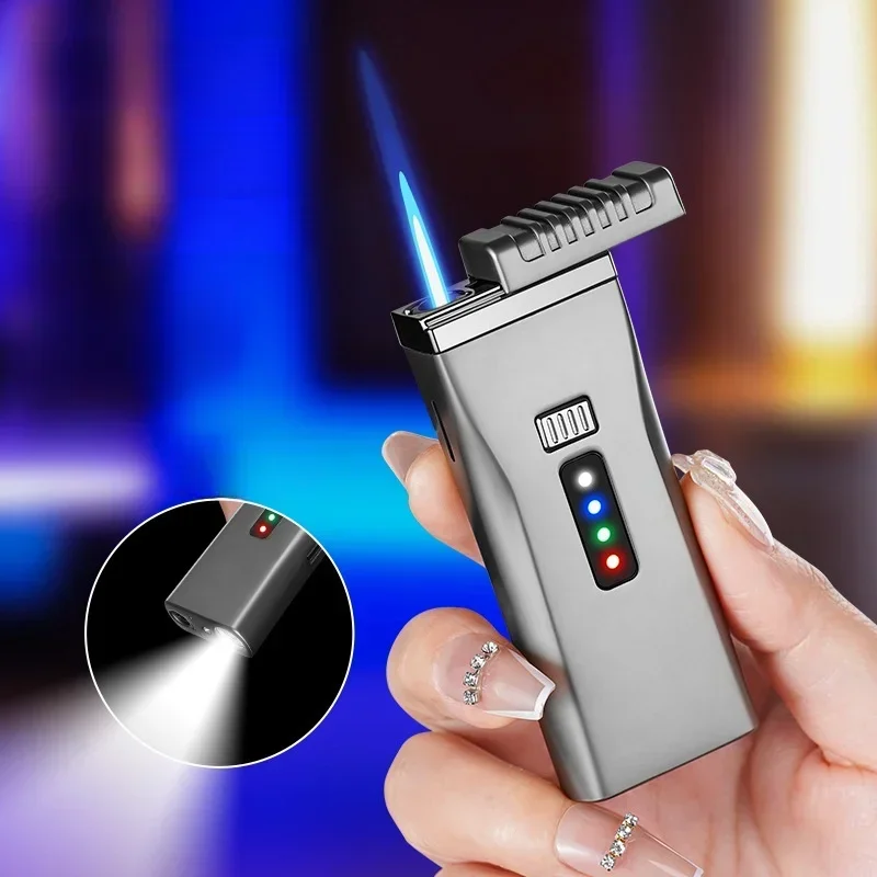 Zinc Alloy Arc Ignition Windproof Jet Blue Flame Butane Gas Torch Lighter Outdoor Strong Lighting Power Display Electric Lighter
Zinc Alloy Arc Ignition Windproof Jet Blue Flame Butane Gas Torch Lighter Outdoor Strong Lighting Power Display Electric Lighter