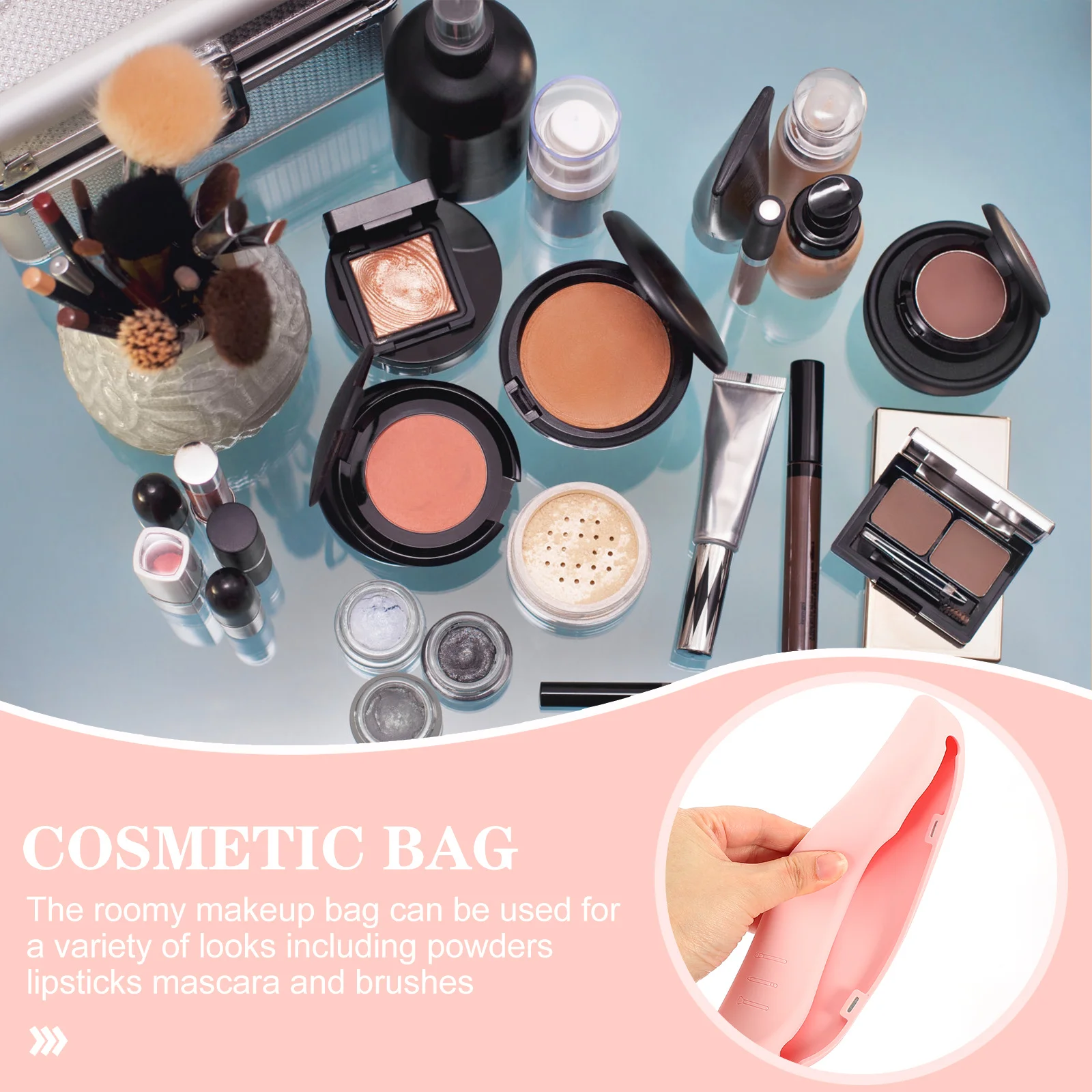 Travel Makeup Brush Storage Container Flexible Silicone Face Holder Compact Makeup Tool Bag for Women on-The-Go
Travel Makeup Brush Storage Container Flexible Silicone Face Holder Compact Makeup Tool Bag for Women on-The-Go