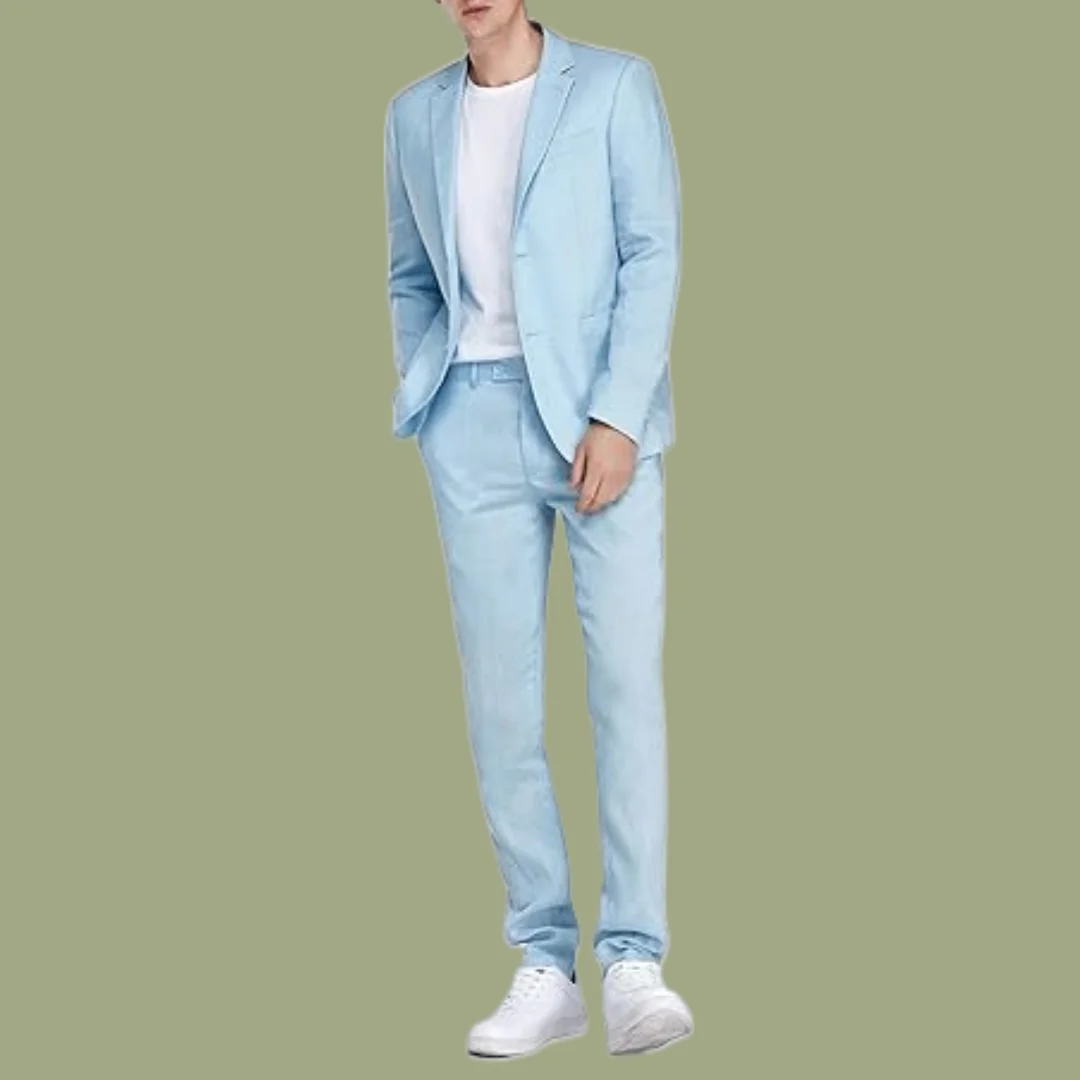 Sky blue cuasal Men's Suits Slim Fit 2 Piece two Button Blazer classic Notch lapel Jacket Wedding Prom Tuxedo Pants Set
Sky blue cuasal Men's Suits Slim Fit 2 Piece two Button Blazer classic Notch lapel Jacket Wedding Prom Tuxedo Pants Set