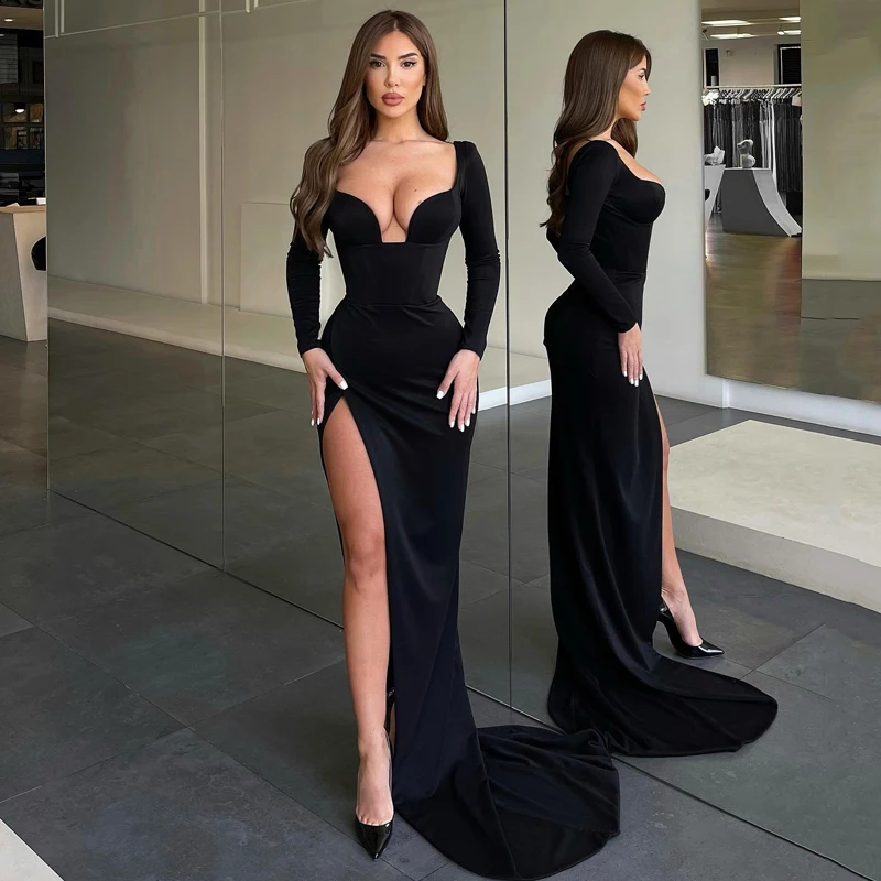 Thinyfull Formal Mermaid Evening Dress 2023 Long Sleeve Velvet Prom Dresses Black Floor Length Saudi Arabia Party Gown Plus Size
Thinyfull Formal Mermaid Evening Dress 2023 Long Sleeve Velvet Prom Dresses Black Floor Length Saudi Arabia Party Gown Plus Size