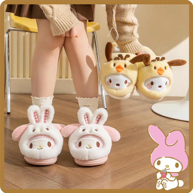New Sanrio Kawaii Hello Kitty Kuromi My Melody Women's Autumn and Winter Cartoon Cute Plush Thick Home Warm Cotton Slippers Gift
New Sanrio Kawaii Hello Kitty Kuromi My Melody Women's Autumn and Winter Cartoon Cute Plush Thick Home Warm Cotton Slippers Gift