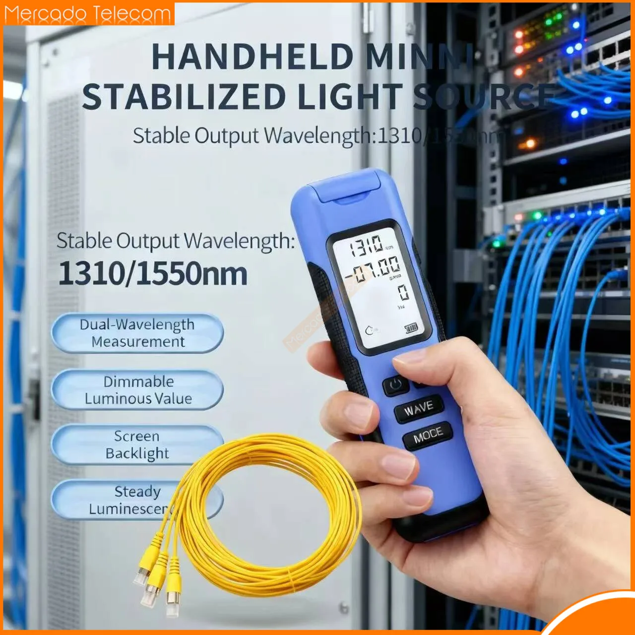 Портативный источник оптического света W2S 1310/1550 нм, регулируемая мощность излучения (-4~-10 дБм)
Портативный источник оптического света W2S 1310/1550 нм, регулируемая мощность излучения (-4~-10 дБм)