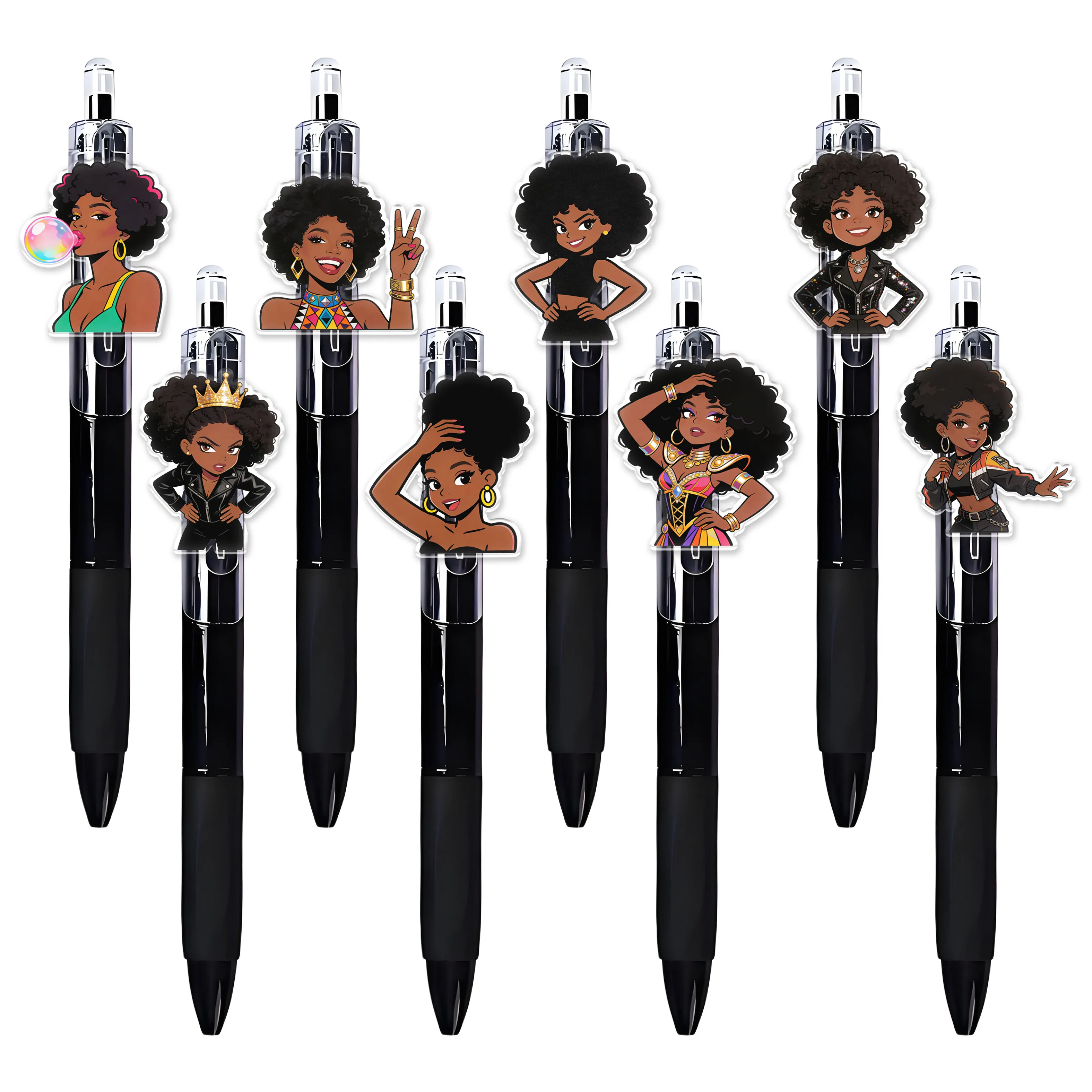 Набор из 8/12 креативных подарочных ручек с изображениями чернокожих девушек, европейские и американские ручки с принтом чернокожих девушек, к школе
Набор из 8/12 креативных подарочных ручек с изображениями чернокожих девушек, европейские и американские ручки с принтом чернокожих девушек, к школе