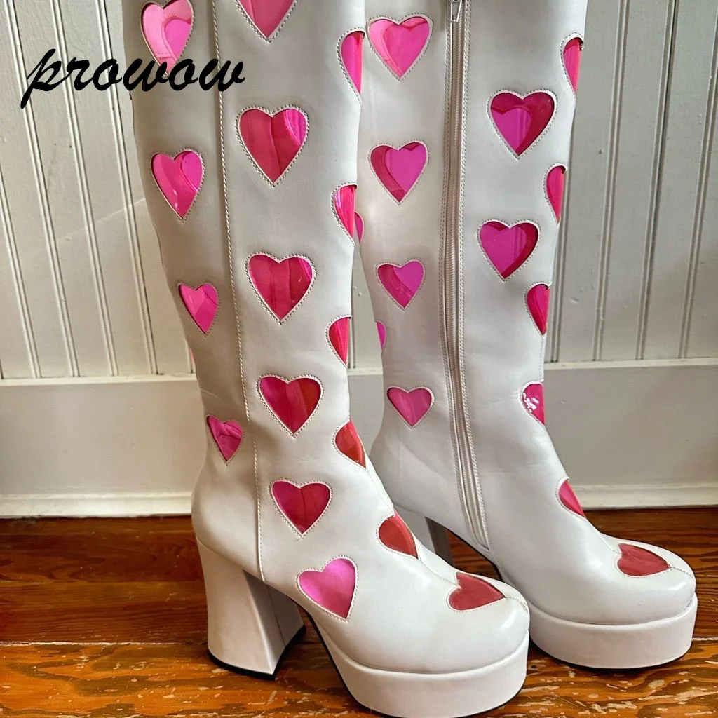 Prowow/Новые сапоги до колена в форме сердца, зимняя обувь на высоком каблуке с боковой платформой и молнией, женская обувь Zapatos Mujer
Prowow/Новые сапоги до колена в форме сердца, зимняя обувь на высоком каблуке с боковой платформой и молнией, женская обувь Zapatos Mujer