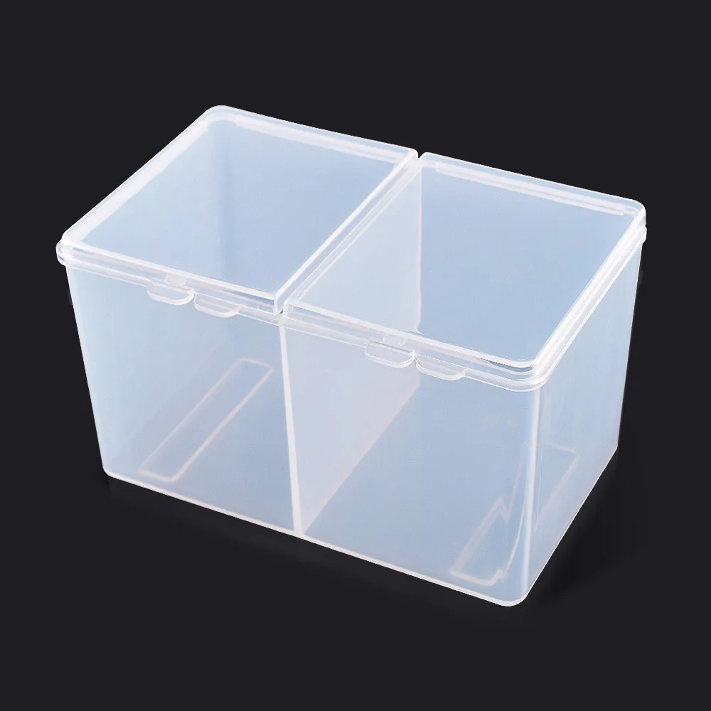 dropshipping cotton puff plastic storage box two-compartment transparent with lid finishing box facial wipe storage box
dropshipping cotton puff plastic storage box two-compartment transparent with lid finishing box facial wipe storage box
