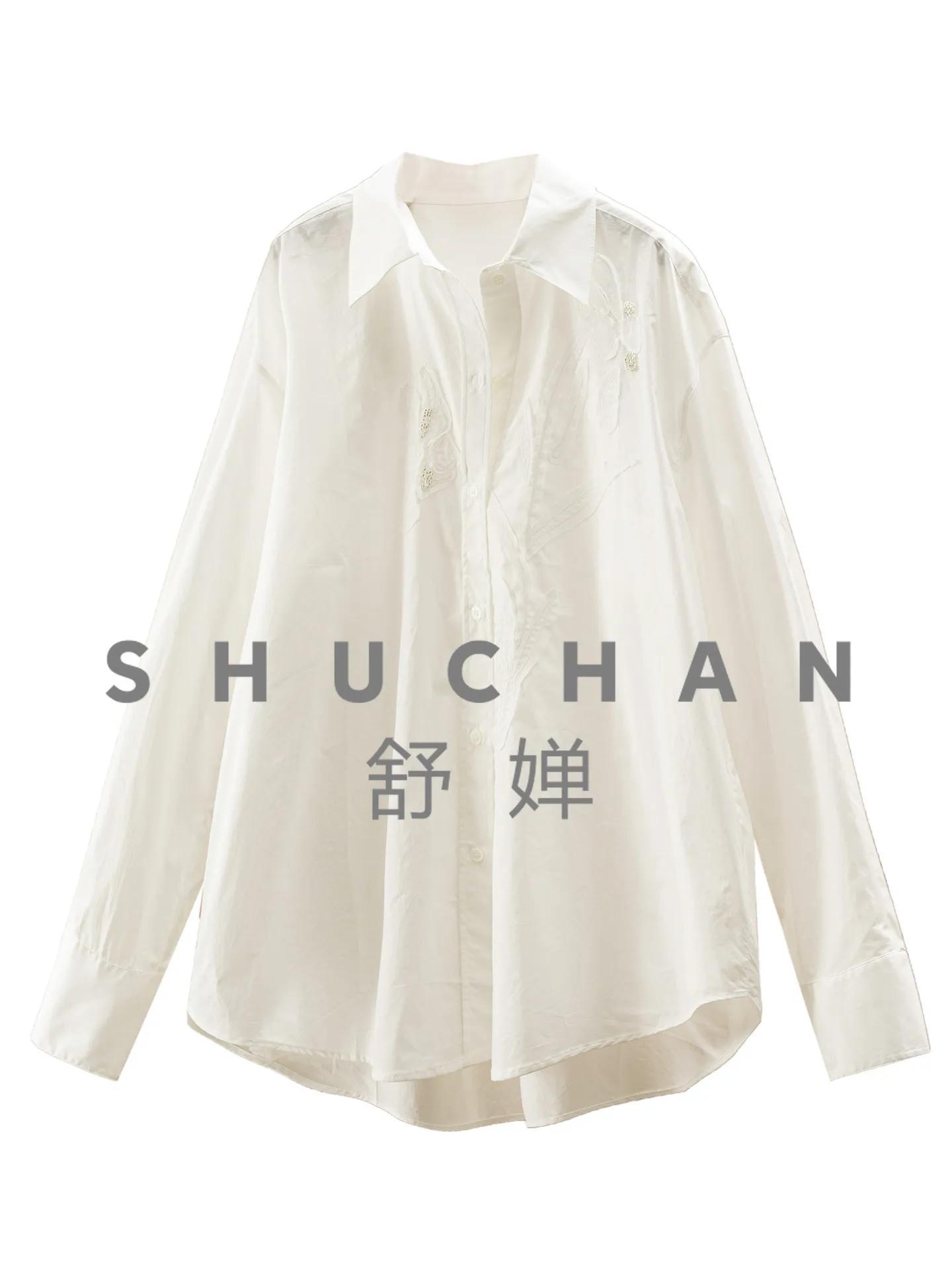 White Shirt Exquisite Big Lady Legal 100 Cotton Heavy Industry Flower Bead Embroidery Loose Shirt 34L1
White Shirt Exquisite Big Lady Legal 100 Cotton Heavy Industry Flower Bead Embroidery Loose Shirt 34L1
