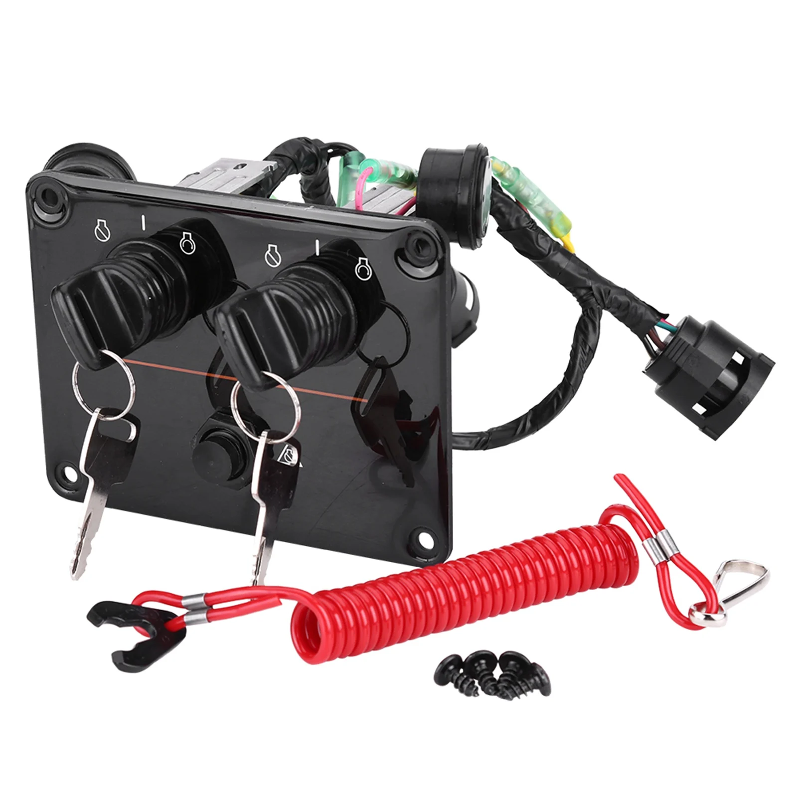Dual Key Switch Penel Dual Engine Key Switch Panel Switch Assembly for Outboard Engines 6K1-82570-08-00
Dual Key Switch Penel Dual Engine Key Switch Panel Switch Assembly for Outboard Engines 6K1-82570-08-00