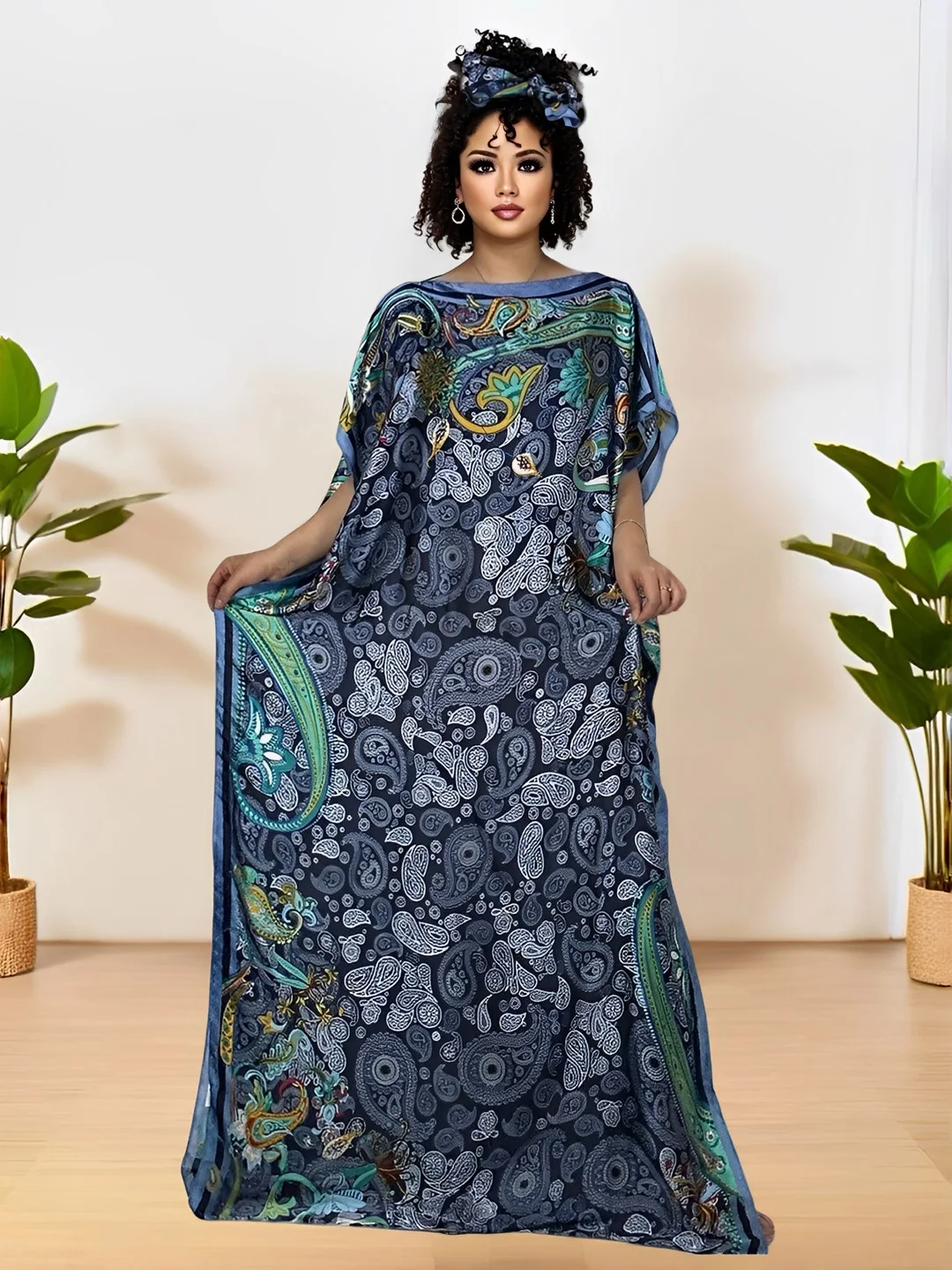 Summer dress Floral Print Abaya, Modest Batwing Sleeve Maxi Kaftan Party Dress with Scarf
Summer dress Floral Print Abaya, Modest Batwing Sleeve Maxi Kaftan Party Dress with Scarf
