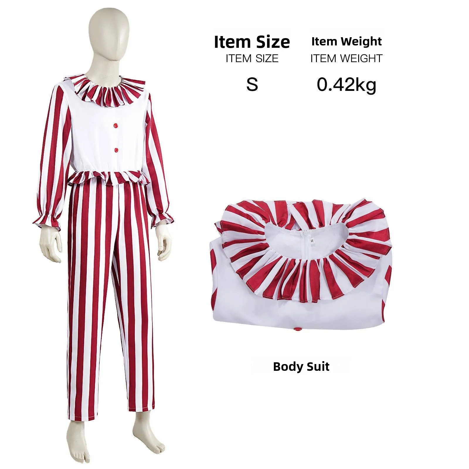 Scary Clown Costume loween Stage Performance Suit Field of Wheat Little Clown Cross-Border Terror Role-plang Outfit
Scary Clown Costume loween Stage Performance Suit Field of Wheat Little Clown Cross-Border Terror Role-plang Outfit
