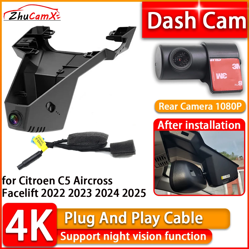 HD Wiifi 4K Dash Cam for Citroen C5 Aircross Facelift 2022 2023 2024 2025 DVR Front Rear Car Camera Plug and Play Video Recorder
HD Wiifi 4K Dash Cam for Citroen C5 Aircross Facelift 2022 2023 2024 2025 DVR Front Rear Car Camera Plug and Play Video Recorder