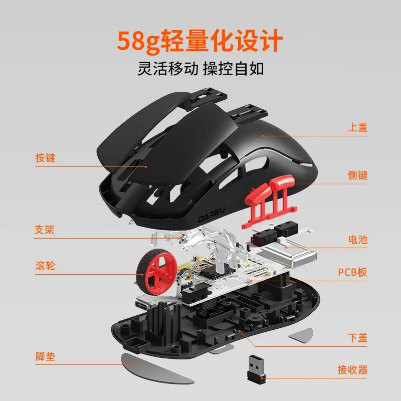 Беспроводная игровая мышь DAREU A950AIR, высокопроизводительная киберспортивная мышь, длительный срок службы батареи, легкий эргономичный дизайн, аксессуар для ПК
Беспроводная игровая мышь DAREU A950AIR, высокопроизводительная киберспортивная мышь, длительный срок службы батареи, легкий эргономичный дизайн, аксессуар для ПК