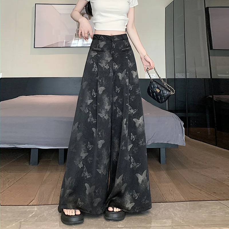 Elegant High-Waisted Palazzo Pants with Jacquard Satin Fabric Draped Bottoms Women 2026 SS
Elegant High-Waisted Palazzo Pants with Jacquard Satin Fabric Draped Bottoms Women 2026 SS