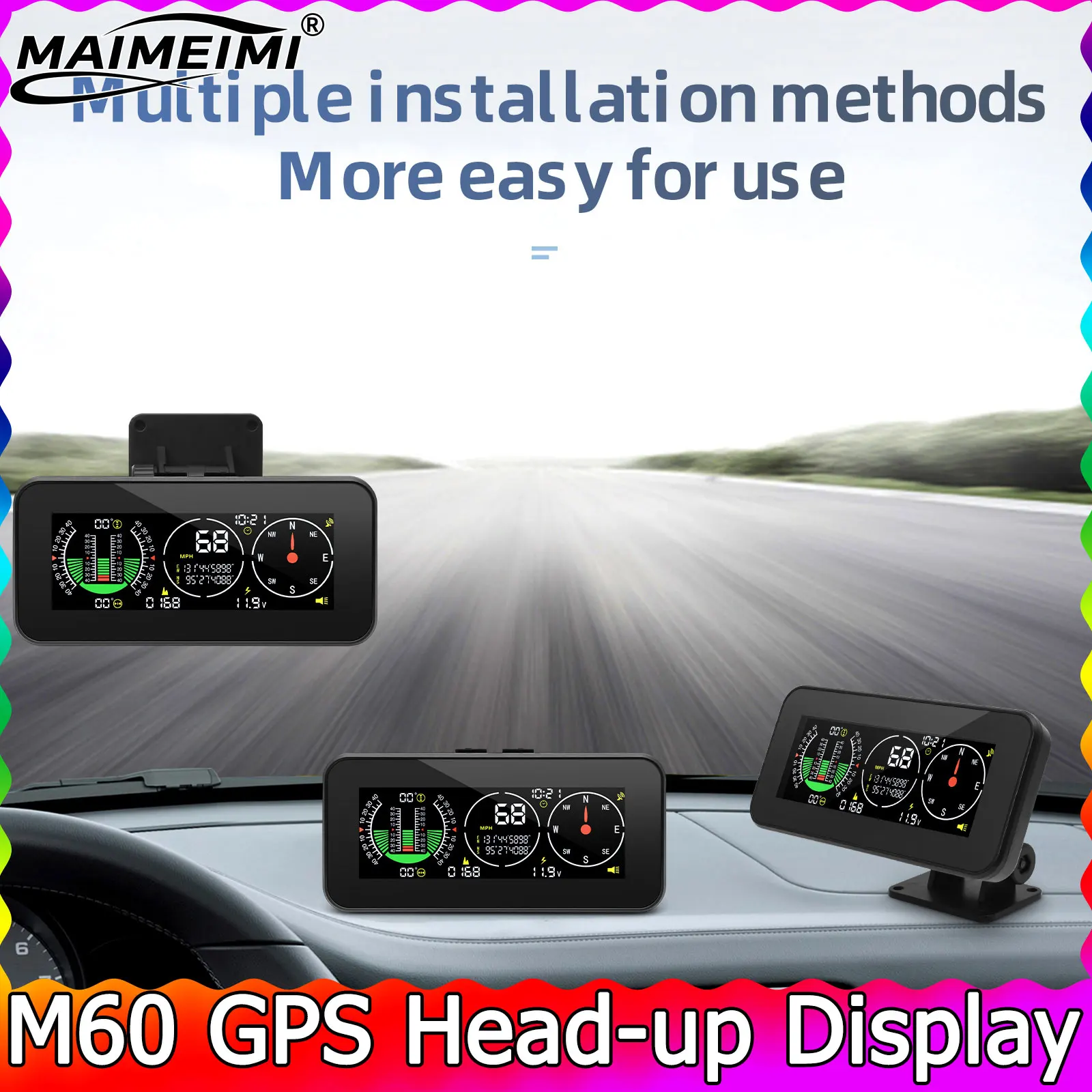 M60 Slope Meter Car GPS HUD Digital Head Up Display Smart Inclinometer Tilt Pitch Angle Inclinometro Auto Intelligent Gauge Car
M60 Slope Meter Car GPS HUD Digital Head Up Display Smart Inclinometer Tilt Pitch Angle Inclinometro Auto Intelligent Gauge Car