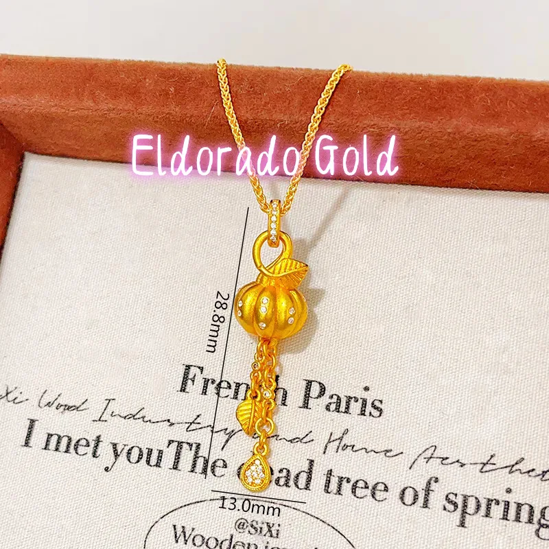 Eldorado Gold Eldorado Gold Women's 24K Gold (AU999) Diamond-Encrusted Pumpkin Tassel Pendant | Liquid gold pumpkin, gold-inlai
Eldorado Gold Eldorado Gold Women's 24K Gold (AU999) Diamond-Encrusted Pumpkin Tassel Pendant | Liquid gold pumpkin, gold-inlai