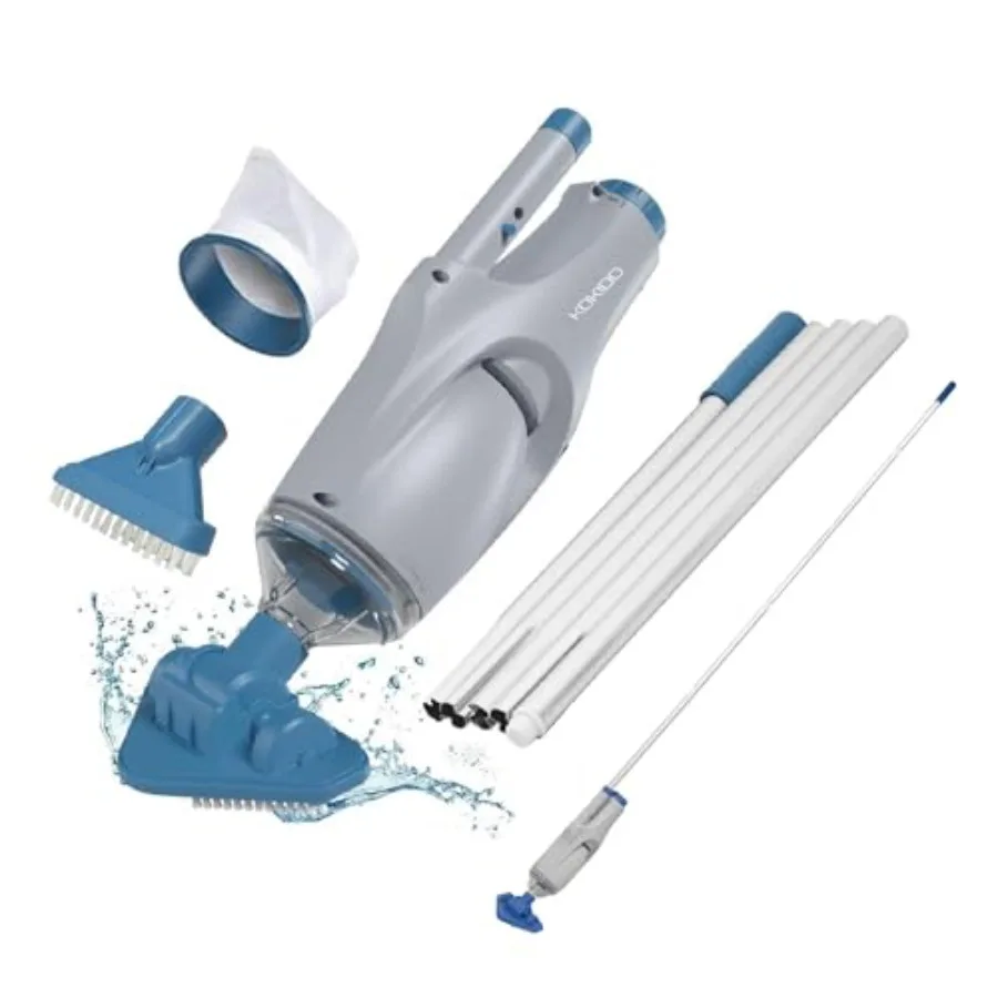 Cordless Handheld Pool Vacuum for Above Ground Pool with 6Feet Pole and 2 Vac Brush Heads Ideal for Spot Clean Inground Pool Sp
Cordless Handheld Pool Vacuum for Above Ground Pool with 6Feet Pole and 2 Vac Brush Heads Ideal for Spot Clean Inground Pool Sp