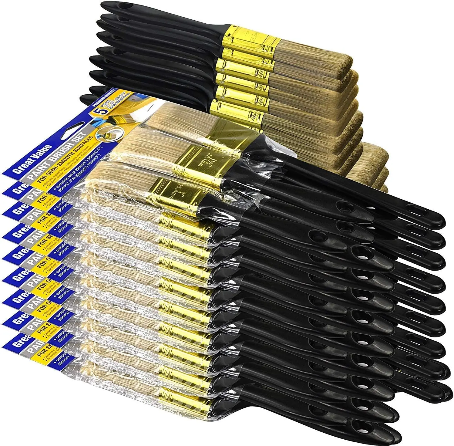 30 PCS Paint Brushes Set, 5 Sizes Flat & Angled for Home Furniture Fences Wall Trim, Great Value Multi-Use
30 PCS Paint Brushes Set, 5 Sizes Flat & Angled for Home Furniture Fences Wall Trim, Great Value Multi-Use