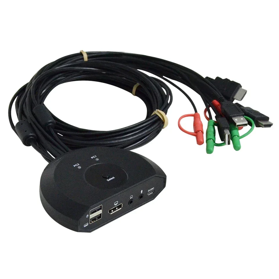 2-Port KVM Switch with Audio DisplayPort and USB Cable Share One HD Monitor for 2 Computers 4K 60HZ PVC Jacket
2-Port KVM Switch with Audio DisplayPort and USB Cable Share One HD Monitor for 2 Computers 4K 60HZ PVC Jacket
