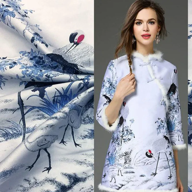 Imported White crane jacquard brocade fabric for fashion dress cushion cover curtain table cloth patchwork upholstery DIY
Imported White crane jacquard brocade fabric for fashion dress cushion cover curtain table cloth patchwork upholstery DIY