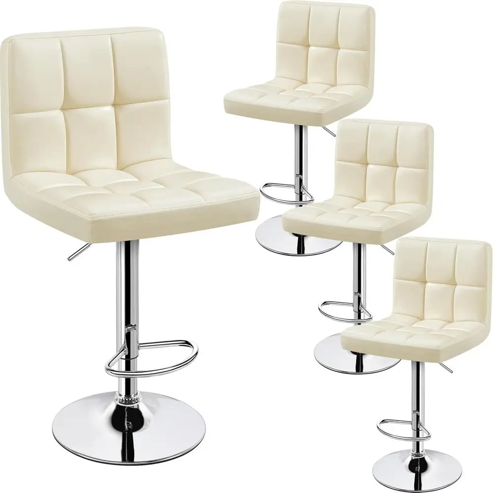 Set of 4 PU Leather Swivel Bar Stools, Adjustable Height, Backrest, Suitable for Kitchen Island Dining Area, Beige
Set of 4 PU Leather Swivel Bar Stools, Adjustable Height, Backrest, Suitable for Kitchen Island Dining Area, Beige