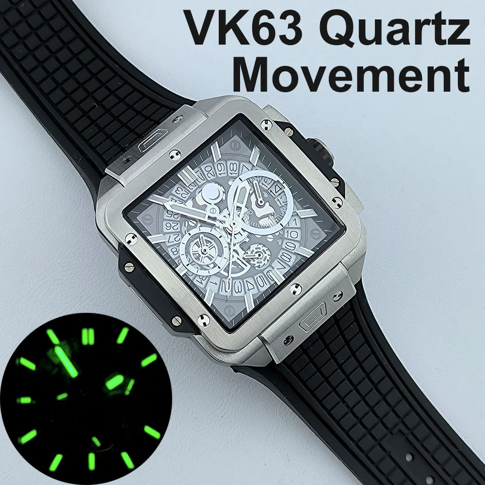 VK63 Quartz movement chronograph Watch Square watch Green Luminous Folding watch strap for Men's watch fit VK63 quartz movement
VK63 Quartz movement chronograph Watch Square watch Green Luminous Folding watch strap for Men's watch fit VK63 quartz movement
