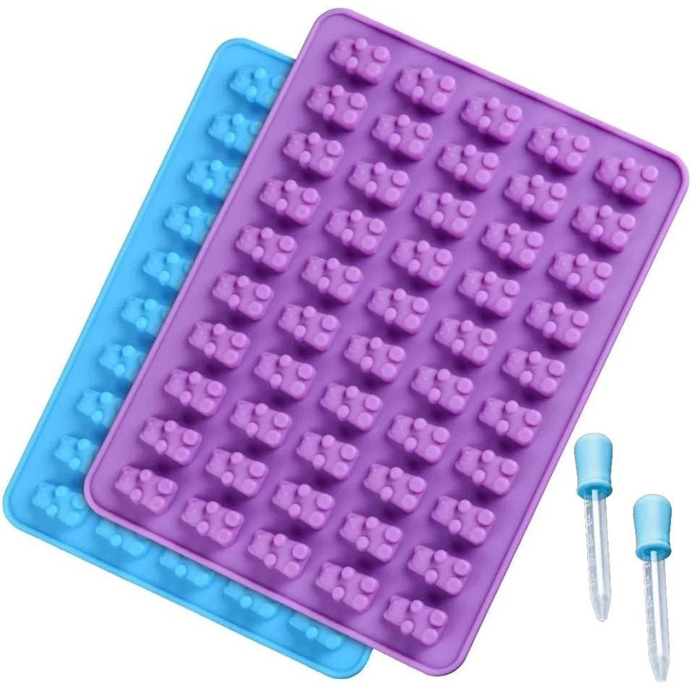 4 Pieces Mini Gummy Bear Candy Mold Silicone Chocolate Gummy Mold with 2 Dropper Non-stick Food Grade Jelly Bear Cake Candy Tool
4 Pieces Mini Gummy Bear Candy Mold Silicone Chocolate Gummy Mold with 2 Dropper Non-stick Food Grade Jelly Bear Cake Candy Tool