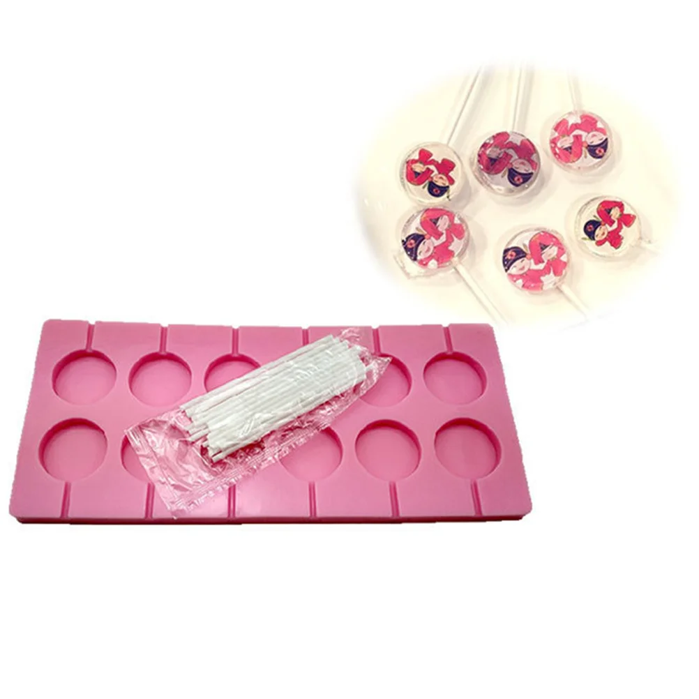 12 Hole Round Silicone Lollipop Mold Set for Hard Candy Chocolate Cake Sticks Halloween Christmas Party Use
12 Hole Round Silicone Lollipop Mold Set for Hard Candy Chocolate Cake Sticks Halloween Christmas Party Use