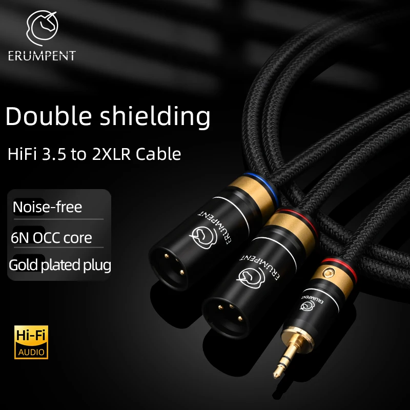 Hi-end HiFi 3.5mm to 2XLR Audio Cable for Mixer Amplifier 6N OCC Stereo 3.5mm Male to 2XLR Plug Cable
Hi-end HiFi 3.5mm to 2XLR Audio Cable for Mixer Amplifier 6N OCC Stereo 3.5mm Male to 2XLR Plug Cable