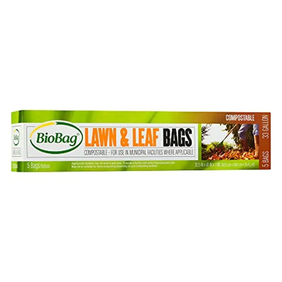 USA 100% Certified Compostable Lawn and Leaf Yard Waste Bags, 33 Gallon, Large Capacity and Weather Resistant
USA 100% Certified Compostable Lawn and Leaf Yard Waste Bags, 33 Gallon, Large Capacity and Weather Resistant