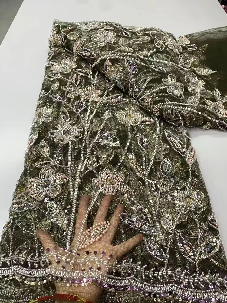 Luxury African Heavy Beaded Lace Fabric French Sequins Lace Fabric 2025 Nigerian Tulle Lace Fabric 5 Yards Christmas Materiel
Luxury African Heavy Beaded Lace Fabric French Sequins Lace Fabric 2025 Nigerian Tulle Lace Fabric 5 Yards Christmas Materiel
