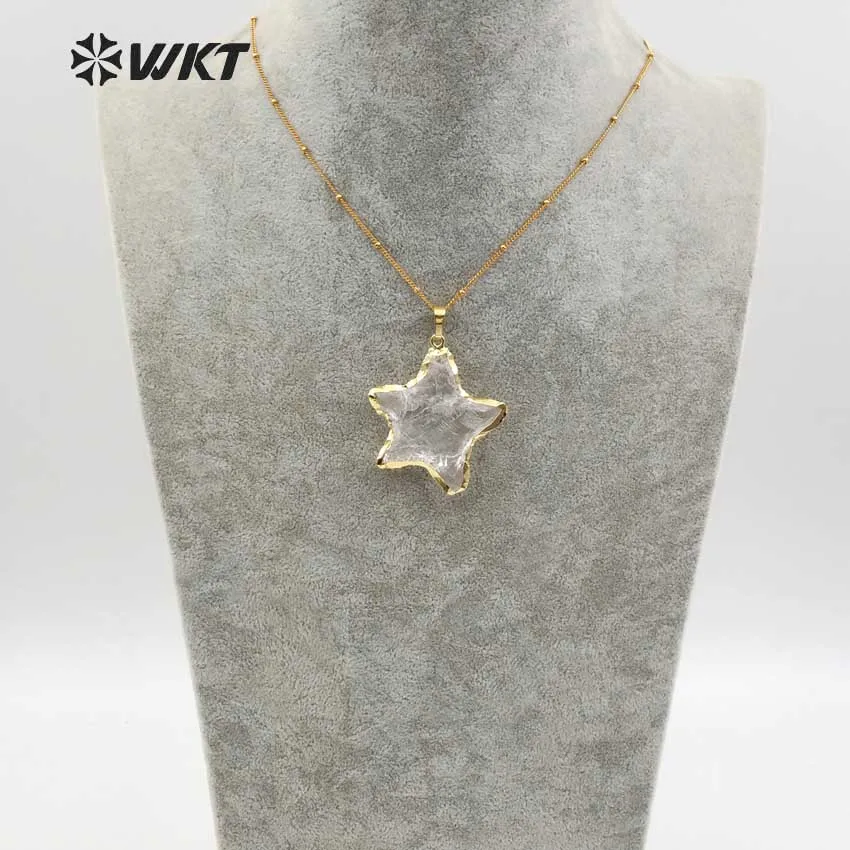 WT-N1119 Wholesale Fashion Crystal Quartz Necklace Natural Stone Star Shape With Gold Plated For Women Jewelry
WT-N1119 Wholesale Fashion Crystal Quartz Necklace Natural Stone Star Shape With Gold Plated For Women Jewelry