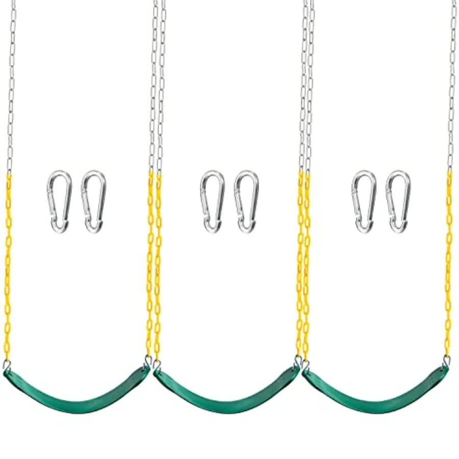 3 Pack Green Swing Seats Heavy Duty with 66" Chain Swing Set Accessories Replacement with Snap Hooks for Outdoor Play Playgroun
3 Pack Green Swing Seats Heavy Duty with 66" Chain Swing Set Accessories Replacement with Snap Hooks for Outdoor Play Playgroun