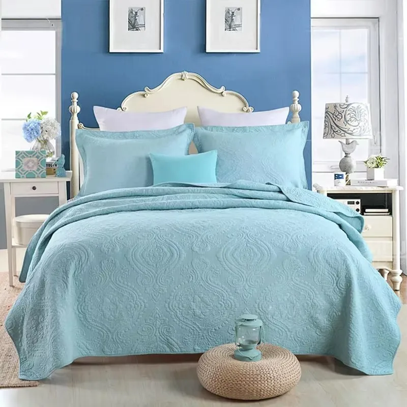Solid Color Cotton Quilt Set 3PC Quilted & Embroidered Bedspread King Queen Size Bedding Lightweight Breathable Blanket for Bed
Solid Color Cotton Quilt Set 3PC Quilted & Embroidered Bedspread King Queen Size Bedding Lightweight Breathable Blanket for Bed
