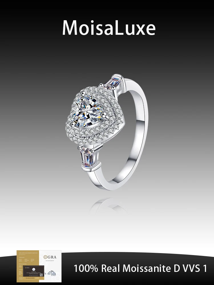 MoisaLuxe Official Store GRA Moissanite Plata Sterling 925 Silver Women Heart Moissanite Love Bag Ring PT950 Gold Plated Wedding
MoisaLuxe Official Store GRA Moissanite Plata Sterling 925 Silver Women Heart Moissanite Love Bag Ring PT950 Gold Plated Wedding